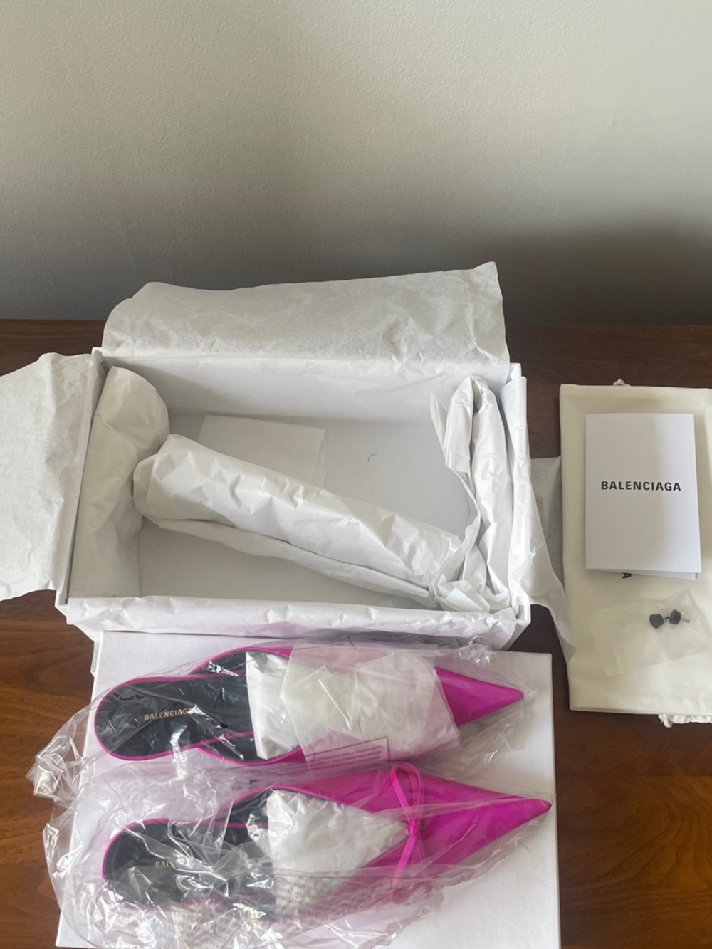 Balenciaga Knife Mules in Fuschia Satin size 37 - Picture 2 of 6